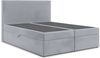 AX LIVING Boxspringbett 180x200 Kilve Hellgrau Samt Bettkasten Topper Bild 2