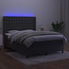 vidaXL Boxspringbett mit Matratze & LED Dunkelgrau 140x200 cm Samt 3139806 Bild 3