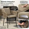 STEELSØN 'Nair' Polyrattan Gartenstuhl, 6er-Set, hellbraun, wetterfest & UV-beständig, Balkonstühle bis 160 kg belastbar, Gartensessel inkl. Kissen Bild 2