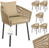 STEELSØN 'Nair' Polyrattan Gartenstuhl, 6er-Set, hellbraun, wetterfest & UV-beständig, Balkonstühle bis 160 kg belastbar, Gartensessel inkl. Kissen Bild 1