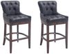CLP 2er Set Barhocker Lakewood Echtleder gepolstert,schwarz antik Bild 3