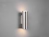 Dimmbare LED Up & Down Innenwandleuchte aus Silber mattem Metall, Höhe 18cm Bild 3