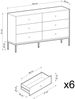 Selsey 'Monne' Kommode mit 6 Schubladen, dunkelblau mit Metallbeinen, ca. 91 x 154 x 39 cm Bild 5