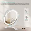 EMKE Schminkspiegel mit Beleuchtung Runder LED Kosmetikspiegel Drehbar Make-up Spiegel mit Touchschalter, 3 Lichtfarben Dimmbar und Memory-Funktion, Weiß, ф40cm Bild 4