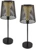 Große Solar Tischleuchten 2er SET mit gestanztem Metallschirm schwarz, Höhe 50cm Bild 2