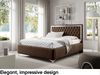 MEBLINI Polsterbett 180x200 mit Lattenrost und Matratze – ARONA SILVER – Braun Samt – Doppelbett mit Bettkasten - Stauraumbett - Kopfteil Bett mit Stauraum Bild 3