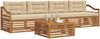 vidaXL Outdoor-Sofagarnitur mit Kissen 5 pcs Natur und Beige 3372998 Bild 3