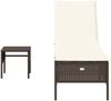vidaXL Sonnenliege mit Tisch und Auflage Braun Poly Rattan 4002729 Bild 4