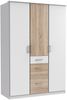 Kleiderschrank >Click< (B/H/T: 135x198x58 cm) in Weiß - 135x198x58cm (BxHxT) Bild 2