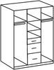 Kleiderschrank >Click< (B/H/T: 135x198x58 cm) in Weiß - 135x198x58cm (BxHxT) Bild 3