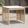vidaXL Gartenhocker mit Kissen 4 Stk. Beige 41x41x36 cm Poly Rattan 365052 Bild 1