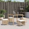 vidaXL Gartenhocker mit Kissen 4 Stk. Beige 41x41x36 cm Poly Rattan 365052 Bild 3