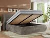 Polsterbett mit Lattenrost, Doppelbett Bettkasten, Bettgestell mit Gasdruckfeder Foam Matratze - CAELA CLASSIC - 200 x 200 cm - Hellbraun Cord - MIRO LUX Bild 3