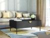 AX LIVING Couch Tisch Brunelli 100 Schwarz Holzoptik goldenem Griff Bild 3