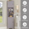 Eck-Badezimmerschrank B 37 x T 24,5 x H 170 cm, aus MDF, lackiert, mit 2 Türen Bild 5