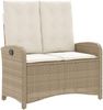 vidaXL 2-tlg. Garten-Essgruppe mit Kissen Beige Poly Rattan 3277358 Bild 4