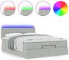 vidaXL Ottoman-Bett mit Matratze & LEDs Hellgrau 140x190 cm Samt 3312764 Bild 5