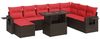 vidaXL 9-tlg. Garten-Sofagarnitur mit Kissen Braun Poly Rattan 3327884 Bild 2
