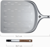 BURNHARD® Pizzaschieber Pizza Peel, Aluminium-Schaufel mit Perforation & Akazienholz-Griff, inkl. Steckmechanismus, temperaturbeständig für Pizzaofen – 77,6 cm x 36,1 cm x 1,6 cm - Silber - #946052 Bild 3
