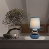 Tischlampe Wohnzimmer Tischleuchte Schlafzimmer Keramik Stoff Blau 3045312 Bild 3
