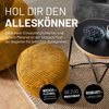 Lumaland Sitzsack Pouf aus Cord | Kompakter 50L Gaming Pouf mit 3-in-1-Funktion: bequemer Hocker, praktisches Tischchen & stylischer Indoor Fußschemel | Ø 25x45 cm [Senfgelb] Bild 3