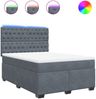 vidaXL Boxspringbett mit Matratze Dunkelgrau 160x200 cm Samt 3293261 Bild 2