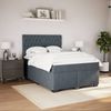 vidaXL Boxspringbett mit Matratze Dunkelgrau 160x200 cm Samt 3293261 Bild 4