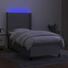 vidaXL Boxspringbett mit Matratze & LED Hellgrau 100x200 cm Stoff 3138453 Bild 3