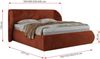 Polsterbett mit Lattenrost, Doppelbett Bettkasten, Bettgestell mit Gasdruckfeder Pocket Matratze - CAELA CLASSIC - 140 x 200 cm - Orange Plüsch - VIRE LUX Bild 4