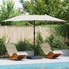 Garten-Sonnenschirm, Terrassenschirm Sand 385 x 209 x 244 cm Polyester und Stahl Bild 2