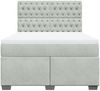 vidaXL Boxspringbett mit Matratze Hellgrau 140x200 cm Samt 3290936 Bild 4