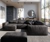 Wohnlandschaft Sirpio 300x210 cm Lederimitat Vintage Anthrazit Recamiere variabel mit Hocker Bild 2