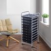 COSTWAY Rollwagen mit Schubladen Rollcontainer Badrollwagen Badtrolley Badregal Beistellwagen mit 10 stapelbaren Schubladen Metallgestell Schwarz Bild 1