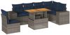 vidaXL 7-tlg. Garten-Sofagarnitur mit Kissen Grau Poly Rattan 3327386 Bild 2