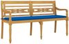 vidaXL Batavia-Bank mit Königsblauem Kissen 150 cm Massivholz Teak 3100836 Bild 3