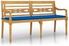 vidaXL Batavia-Bank mit Königsblauem Kissen 150 cm Massivholz Teak 3100836 Bild 2