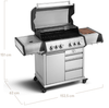BURNHARD® Gasgrill 4-Brenner inkl. Heckbrenner, mit Edelstahl Grillrost & inkl. Abdeckhaube, Seitenkochfeld mit Infrarot Keramikbrenner - Big EARL - Silber - #946623 Bild 2