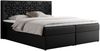 Boxspringbett, Doppelbett mit Multipocket-Matratzen und Topper, dekoratives Kopfteil - LEILA - 120 x 200 cm - Schwarz Kunstleder - H4 Bild 3