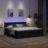 vidaXL Ottoman-Bett mit Matratzen & LEDs Schwarz 200x200 cm Stoff 3312335 Bild 3