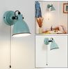 hofstein Wandleuchte »Spadacenta« Wandlampe, Metall, Türkis matt/Weiß/Schwarz, ohne Leuchtmittel, Leuchte Retro/Vintage-Design mit Zugschnur,E14, verstellbarer Strahler Bild 2