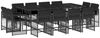 vidaXL 13-tlg. Garten-Essgruppe mit Kissen Schwarz Poly Rattan 3211759 Bild 2