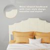 Modern minimalist soft bed, comfortable and soft headboard, 140*200CM, beige, multifunctional bedroom furniture, low box bed frame without lifting rod, include140*200cm mattress. Bild 4