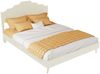 Modern minimalist soft bed, comfortable and soft headboard, 140*200CM, beige, multifunctional bedroom furniture, low box bed frame without lifting rod, include140*200cm mattress. Bild 3