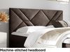 MEBLINI Boxspringbett BARDO 140x200 cm mit Bettkasten – H4/Braun Samt Polsterbett - Gepolstert Doppelbett mit Matratze und Topper - Polsterbett mit Stauraum - Bett mit Kopfteil – Stauraumbett Bild 4