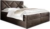 MEBLINI Boxspringbett BARDO 140x200 cm mit Bettkasten – H4/Braun Samt Polsterbett - Gepolstert Doppelbett mit Matratze und Topper - Polsterbett mit Stauraum - Bett mit Kopfteil – Stauraumbett Bild 2