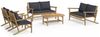 vidaXL 5-tlg. Garten-Lounge-Set mit Dunkelgrauen Kissen Bambus 3156474 Bild 2