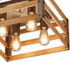 Vintage LED Deckenlampe mit Echtholz Lampenschirm, Quadrat 40cm Bild 4