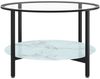 vidaXL Beistelltisch Schwarz und Weiße Marmor-Optik 70 cm Hartglas 331620 Bild 3