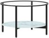 vidaXL Beistelltisch Schwarz und Weiße Marmor-Optik 70 cm Hartglas 331620 Bild 2