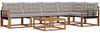 vidaXL Outdoor-Sofagarnitur mit Kissen 6 pcs Natürlich und Hellgrau 3369486 Bild 2